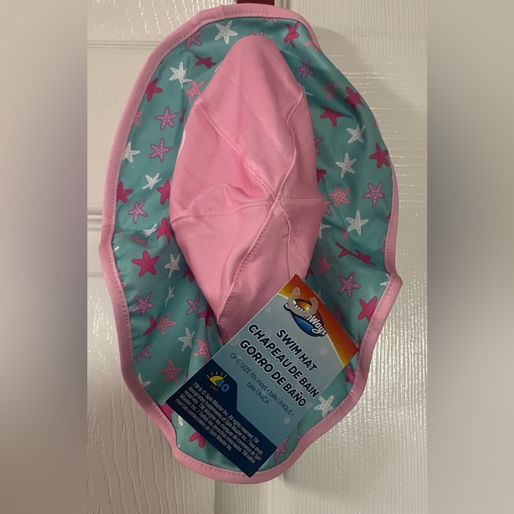 🔴 3/$12 Baby Girls Pink Graphic Swim Hat! NWT!